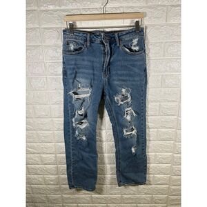 S.O.N.G. Womens Jeans Size 9/29 Fit Distressed Ripped‎ Blue Denim